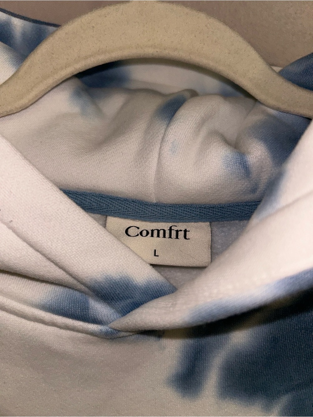 Comfort Blue & White Tie-Dye Hoodie - Picture 3 of 4